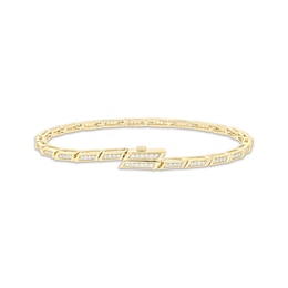 Previously Owned Diamond Link Bracelet with Magnetic Clasp 1/2 ct tw 10K Yellow Gold 7"