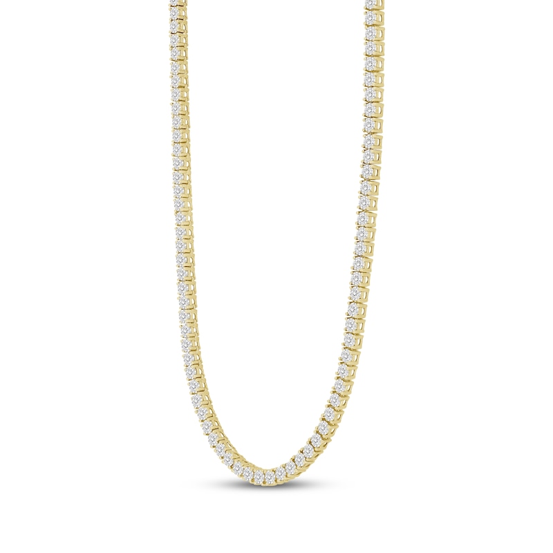 Main Image 2 of Previously Owned Men’s Round-Cut Diamond Tennis Necklace 3 ct tw 10K Yellow Gold 20”
