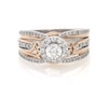 Thumbnail Image 1 of Previously Owned Round-Cut Diamond Halo Bridal Set 1 ct tw 14K Two-Tone Gold Size 9