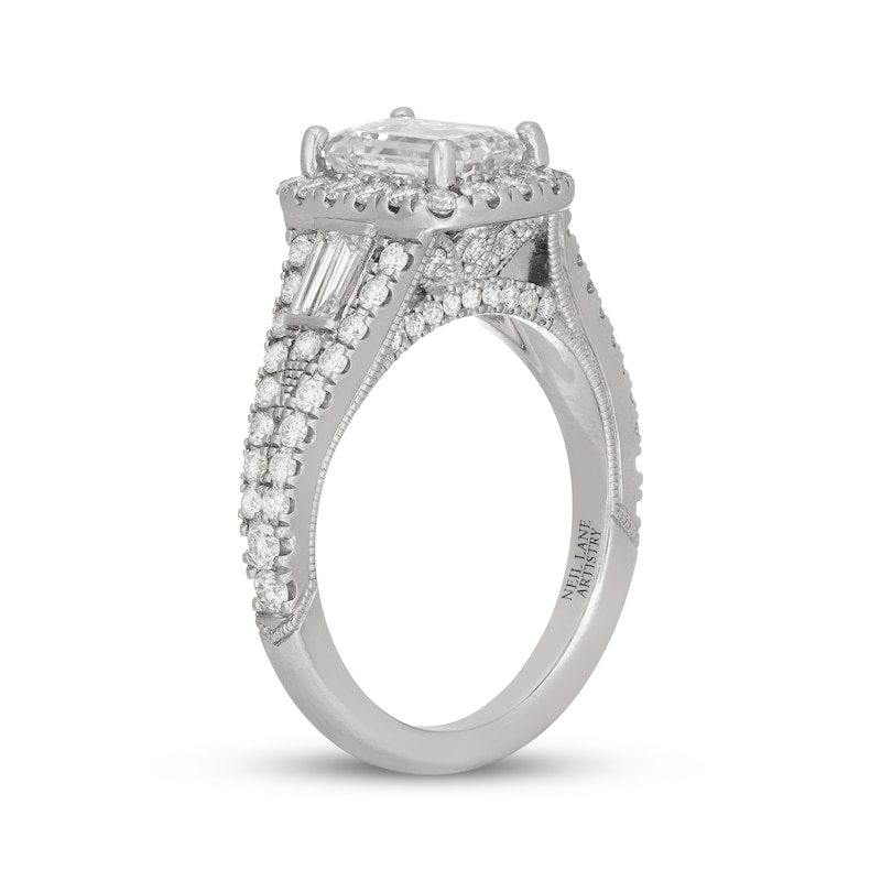 Main Image 2 of Previously Owned Neil Lane Artistry Emerald-Cut Lab-Grown Diamond Engagement Ring 2-1/2 ct tw 14K White Gold