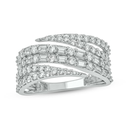 Previously Owned Diamond Bypass Multi-Row Ring 1 ct tw 10K White Gold