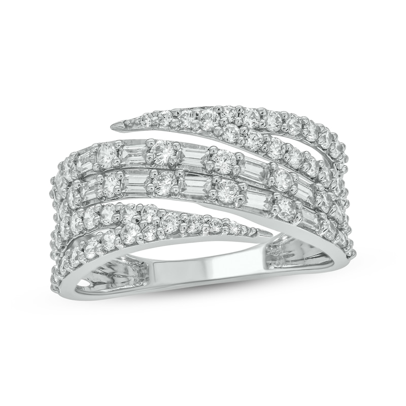 Main Image 1 of Previously Owned Diamond Bypass Multi-Row Ring 1 ct tw 10K White Gold
