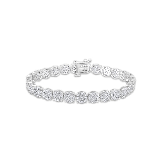 Previously Owned Diamond Circle Link Bracelet 4 ct tw 10K White Gold 7"