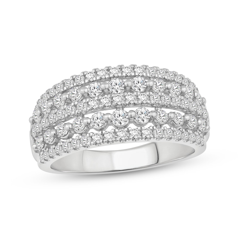 Main Image 1 of Previously Owned Diamond Five-Row Anniversary Ring 1 ct tw 10K White Gold