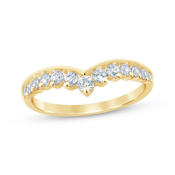 Previously Owned Diamond Chevron Anniversary Band 1/2 ct tw 14K Yellow Gold