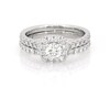 Thumbnail Image 1 of Previously Owned Round-Cut Diamond Cushion Halo Bridal Set 1 ct tw 14K White Gold Size 5.75