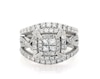 Thumbnail Image 1 of Previously Owned Neil Lane Princess-Cut Quad Diamond Bridal Set 1-1/2 ct tw 14K White Gold Size 5.5