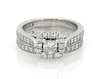 Thumbnail Image 1 of Previously Owned THE LEO Diamond Princess-Cut Halo Bridal Set 7/8 ct tw 14K White Gold Size 8.25