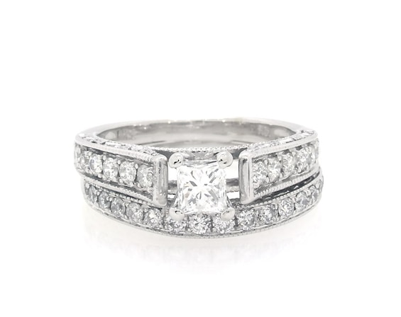 Previously Owned Princess-Cut Diamond Bridal Set 1 ct tw 14K White Gold 5.25
