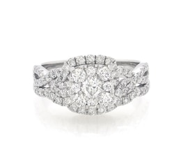 Previously Owned Round-Cut Diamond Bridal Set 1-1/6 ct tw 14K White Gold Size 7.5