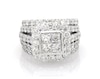 Thumbnail Image 1 of Previously Owned Princess-Cut Quad Diamond Halo Bridal Set 3-7/8 ct tw 14K White Gold Size 4