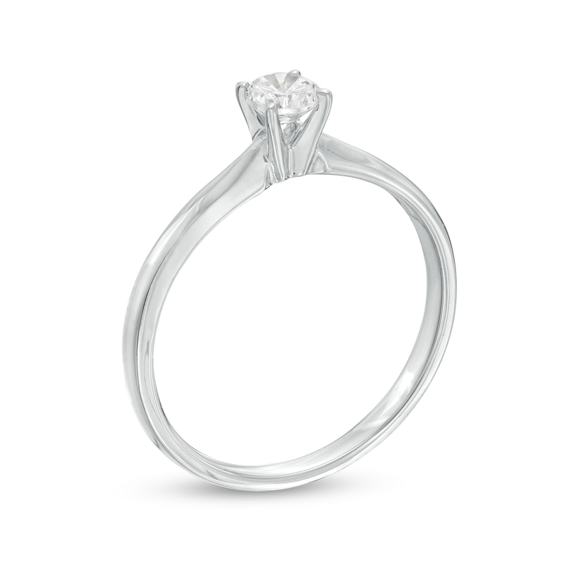 Main Image 3 of Previously Owned Diamond Solitaire Ring 1/4 carat Round-cut 14K White Gold (I/I2)