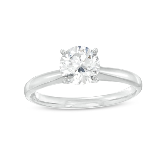 Previously Owned Diamond Solitaire Ring 1 Carat Round-cut 14K White Gold (I/I2)