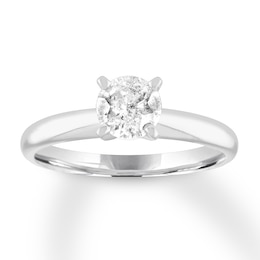 Previously Owned Diamond Solitaire Engagement Ring 1 Carat Round 10K White Gold (I/I3)