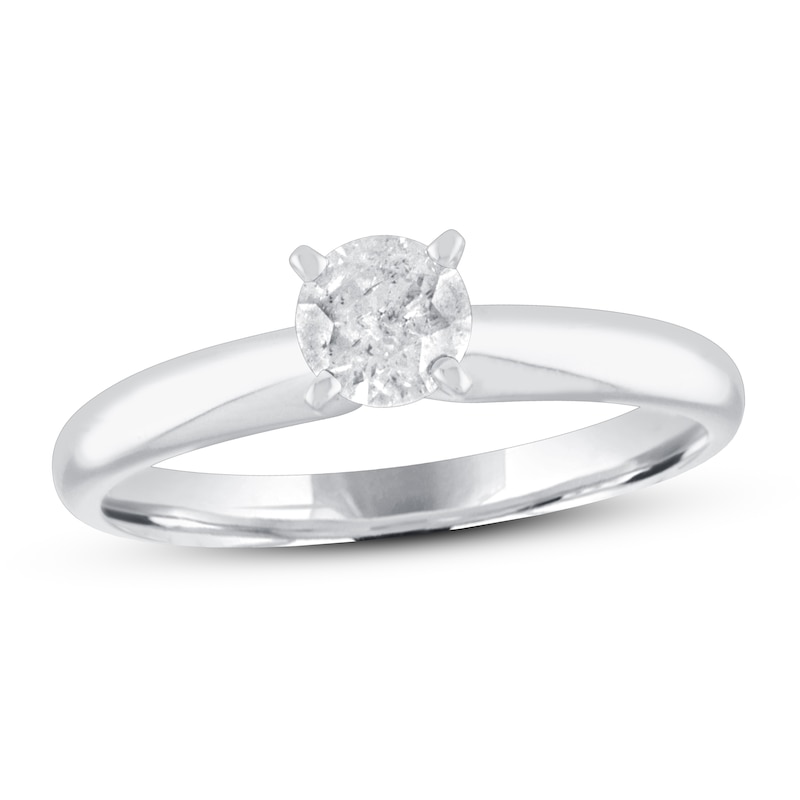 Main Image 1 of Previously Owned Diamond Solitaire Engagement Ring 3/4 ct tw Round-cut 10K White Gold (J/I3)