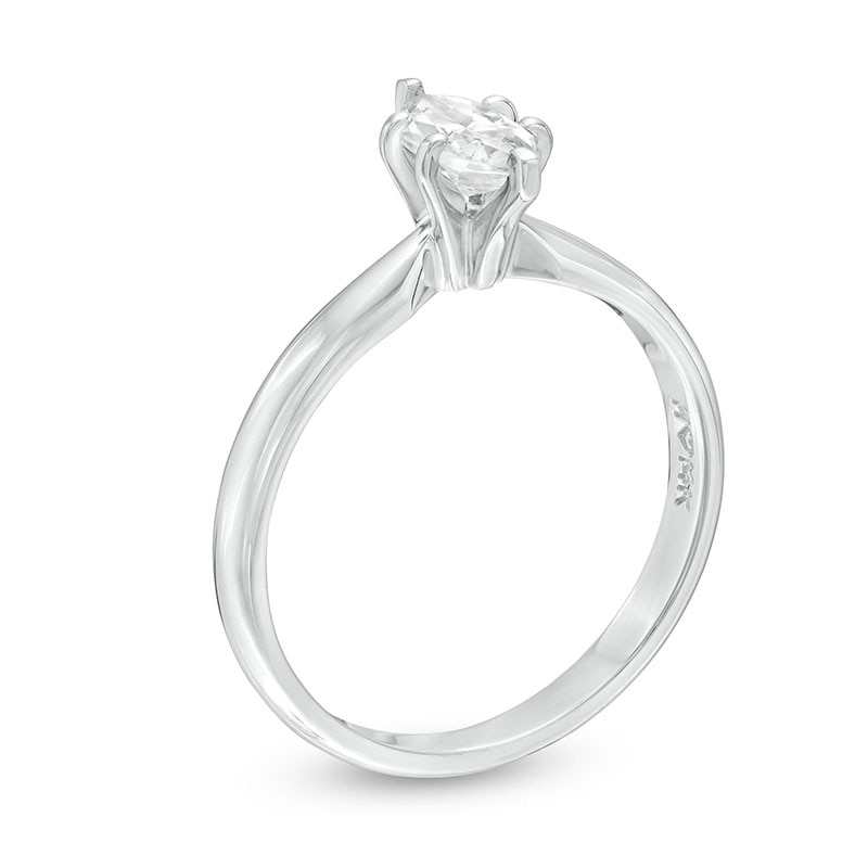 Main Image 3 of Previously Owned Diamond Solitaire Ring 1/2 carat Marquise 14K White Gold (I/I2)