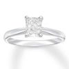 Thumbnail Image 1 of Previously Owned Certified Diamond Solitaire 1 ct Radiant-cut 14K White Gold