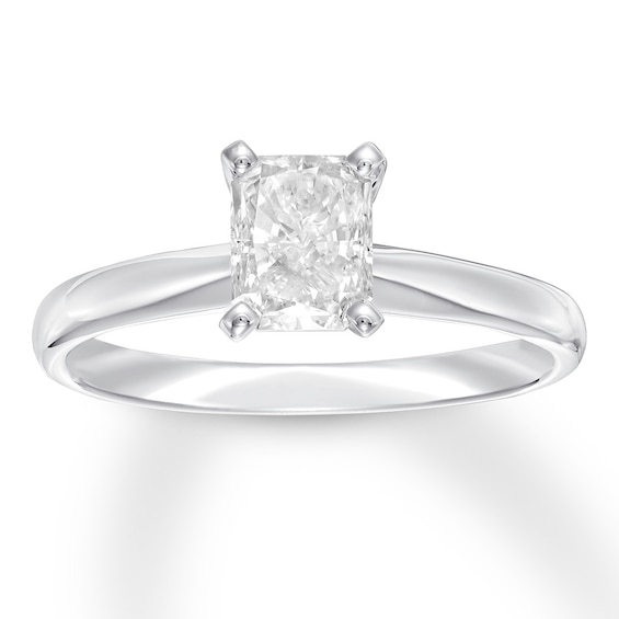 Previously Owned Certified Diamond Solitaire 1 ct Radiant-cut 14K White Gold