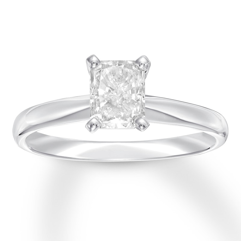 Main Image 1 of Previously Owned Certified Diamond Solitaire 1 ct Radiant-cut 14K White Gold