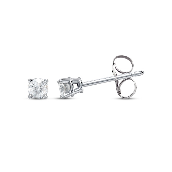 Previously Owned Diamond Solitaire Earrings 1/2 ct tw Round-cut 14K White Gold (I/I2)