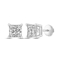 Previously Owned Diamond Solitaire Earrings 1 ct tw Princess-cut 14K White Gold