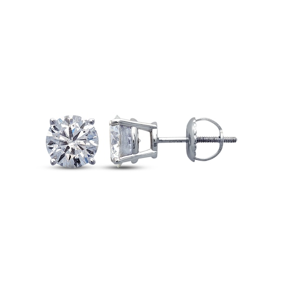 Previously Owned Diamond Solitaire Earrings 1-1/4 ct tw Round-cut 14K White Gold (I/I2)