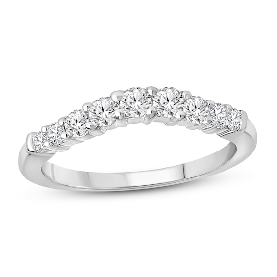 Previously Owned Diamond Contour Ring 1/5 ct tw Round-cut 14K White Gold