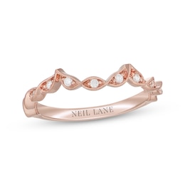 Previously Owned Neil Lane Diamond Wedding Band 1/8 ct tw Round-cut 14K Rose Gold