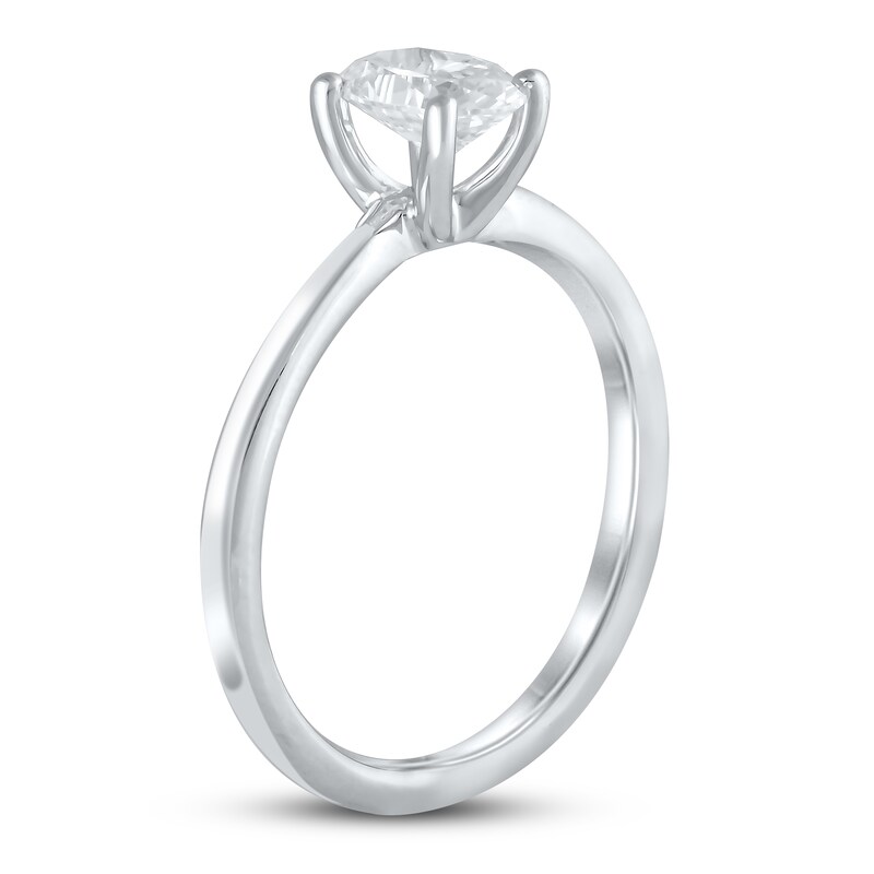 Main Image 2 of Previously Owned Lab-Grown Diamonds Oval-Cut Solitaire Engagement Ring 1 ct tw 14K White Gold (F/VS2)