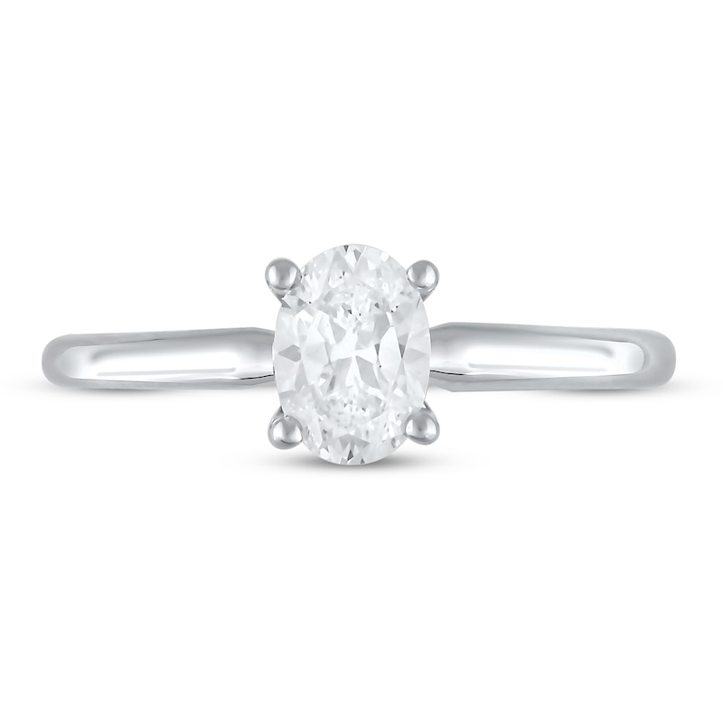 Main Image 3 of Previously Owned Lab-Grown Diamonds Oval-Cut Solitaire Engagement Ring 1 ct tw 14K White Gold (F/VS2)