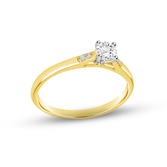Previously Owned Diamond Engagement Ring 1/3 ct tw Round-cut 14K Two-Tone Gold
