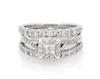 Thumbnail Image 1 of Previously Owned Princess-Cut Quad Diamond Bridal Set 1-1/4 ct tw 10K White Gold Size 5.5