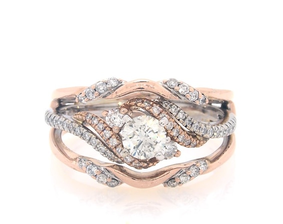 Previously Owned Round-Cut Diamond Bridal Set 7/8 ct tw 14K Two-Tone Gold 8.75