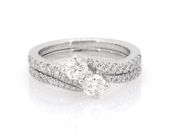Previously Owned Ever Us Round-Cut Diamond Bridal Set -/ ct tw 14K White Gold Size