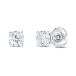 Previously Owned KAY Lab-Grown Diamonds Solitaire Stud Earrings 1/2 ct tw 14K White Gold (F/SI2)