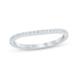 Previously Owned Diamond Curved Wedding Band 1/5 ct tw 14K White Gold