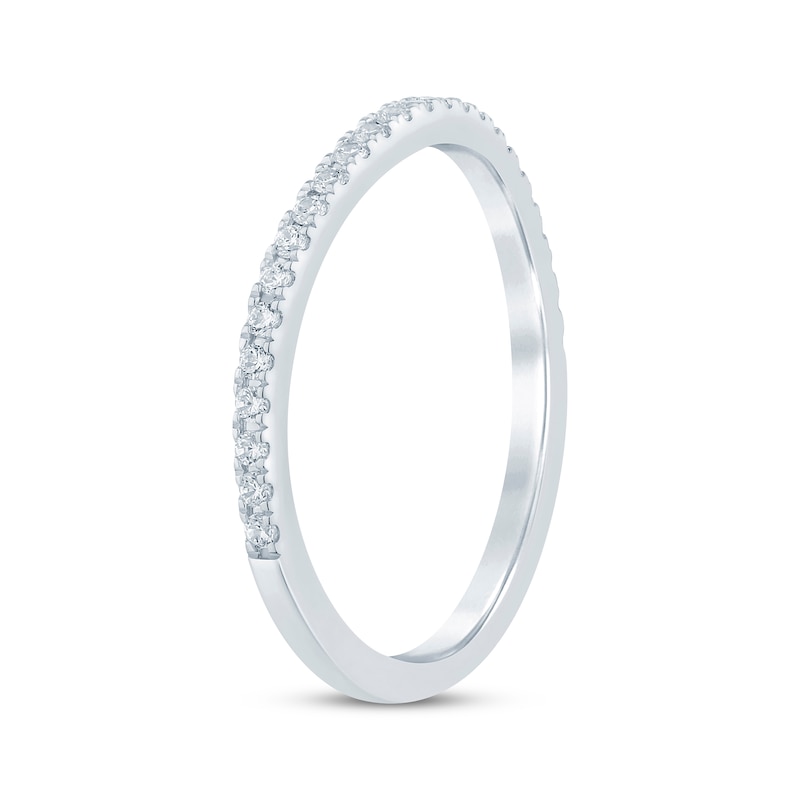 Main Image 2 of Previously Owned Diamond Curved Wedding Band 1/5 ct tw 14K White Gold