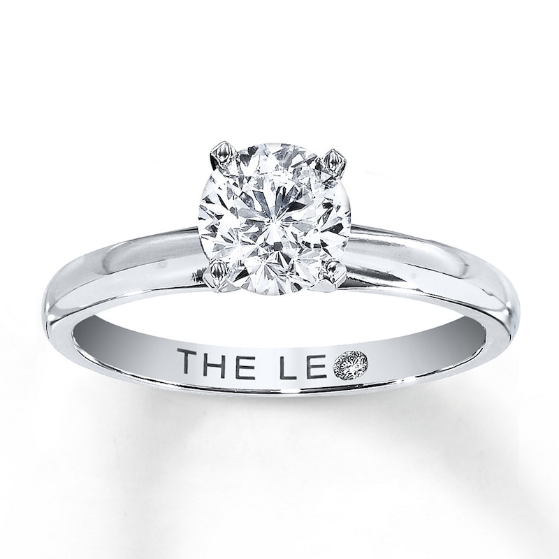 Main Image 1 of Previously Owned THE LEO Diamond Artisan Ring 1 ct tw Round-cut 14K White Gold