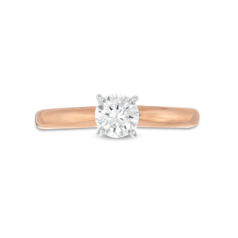 Main Image 4 of Previously Owned Solitaire Engagement Ring 1/2 Carat Diamond 14K Rose Gold (I/I2)