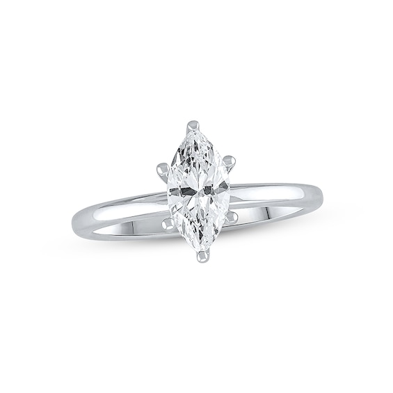 Previously Owned Lab-Grown Diamonds Marquise-Cut Solitaire Engagement Ring 1 ct tw 14K White Gold (F/SI2)