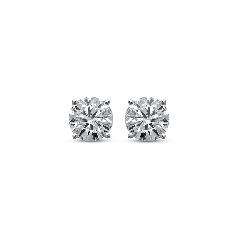 Main Image 2 of Previously Owned Certified Solitaire Diamond Earrings 3/4 ct tw Round-cut 14K Gold