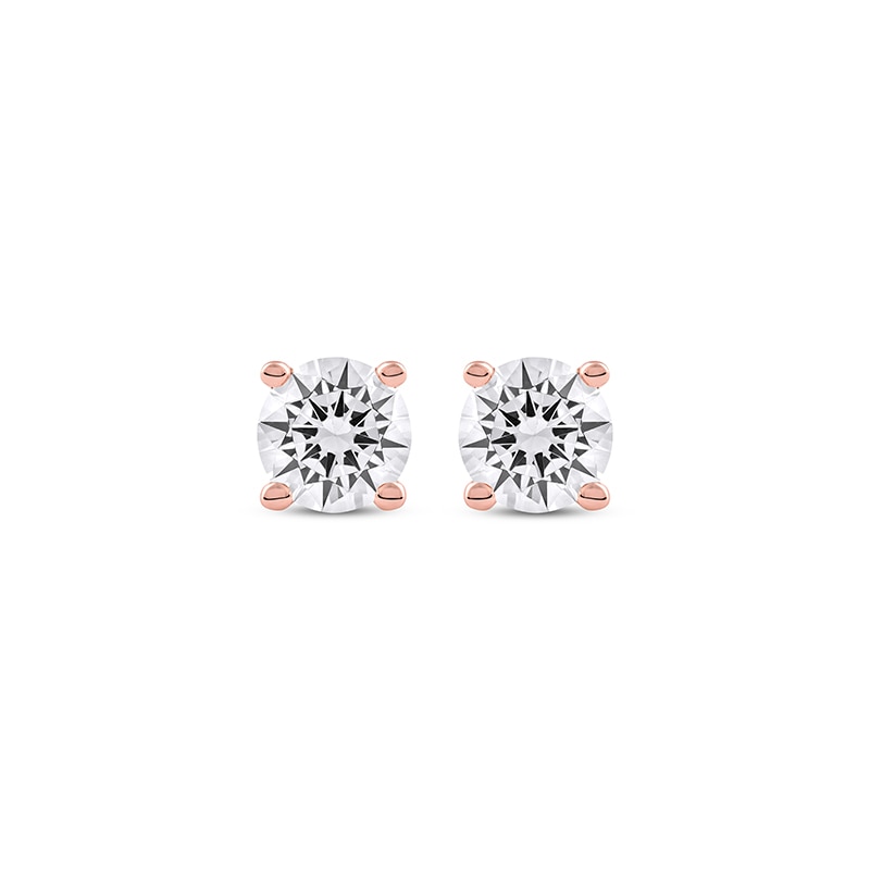 Main Image 2 of Previously Owned KAY Lab-Grown Diamonds Round-Cut Solitaire Stud Earrings 1 ct tw 14K Rose Gold (F/SI2)
