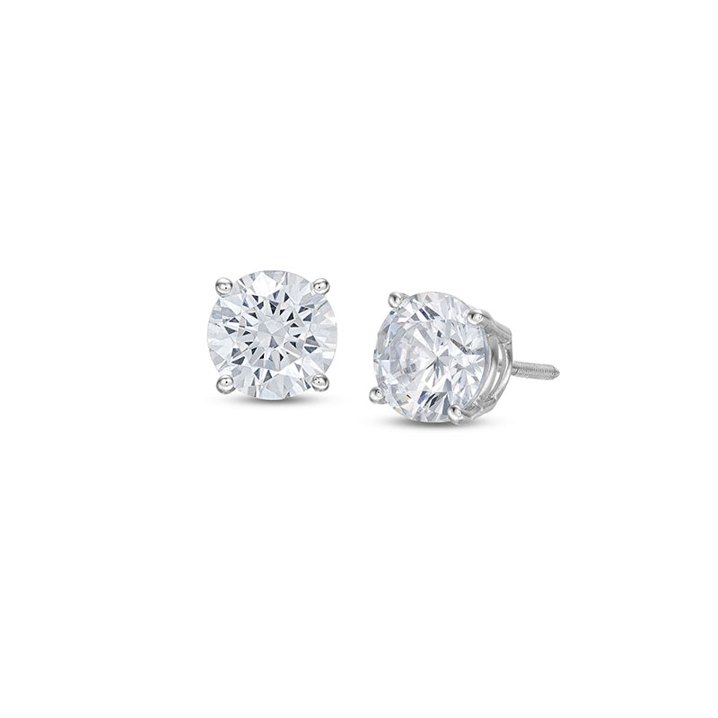 Main Image 1 of Previously Owned KAY Lab-Grown Diamonds Solitaire Stud Earrings 3 ct tw 14K White Gold (F/VS2)