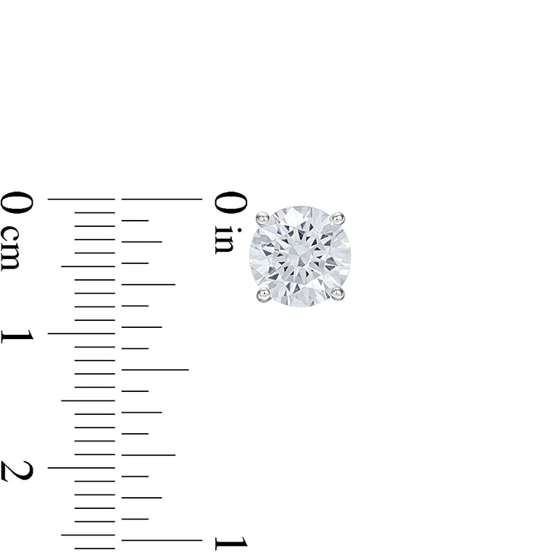 Main Image 3 of Previously Owned KAY Lab-Grown Diamonds Solitaire Stud Earrings 3 ct tw 14K White Gold (F/VS2)