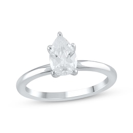 Previously Owned Lab-Grown Diamonds Pear-Shaped Solitaire Ring 1 ct tw 14K White Gold (F/SI2)