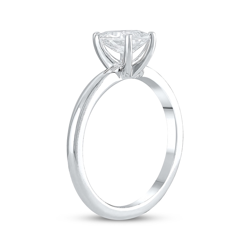 Main Image 2 of Previously Owned Lab-Grown Diamonds Pear-Shaped Solitaire Ring 1 ct tw 14K White Gold (F/SI2)
