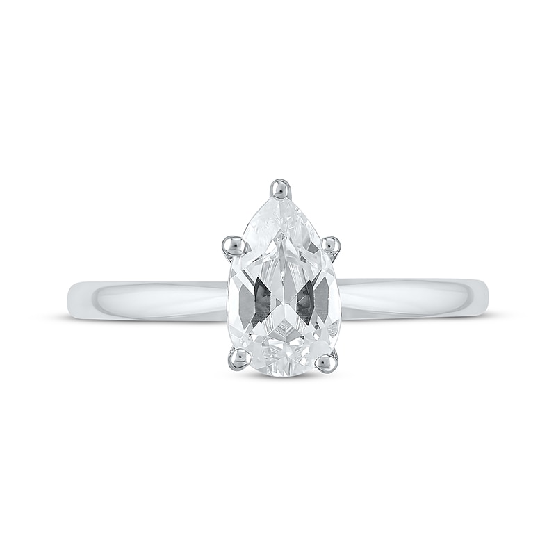 Main Image 3 of Previously Owned Lab-Grown Diamonds Pear-Shaped Solitaire Ring 1 ct tw 14K White Gold (F/SI2)