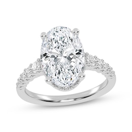 Previously Owned Lab-Grown Diamonds Oval-Cut Engagement Ring 3-1/2 ct tw 14K White Gold