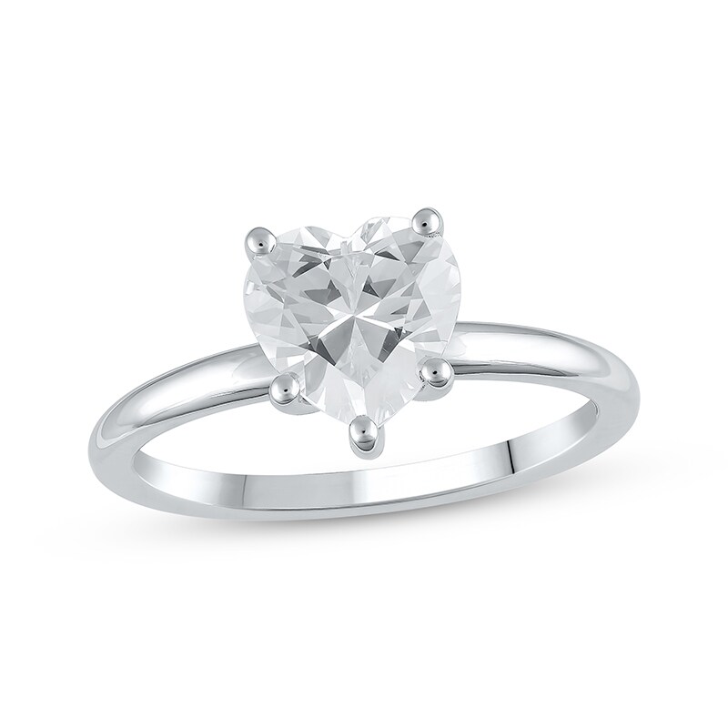 Main Image 1 of Previously Owned Lab-Grown Diamonds Heart-Shaped Solitaire Ring 1-1/2 ct tw 14K White Gold (F/SI2)