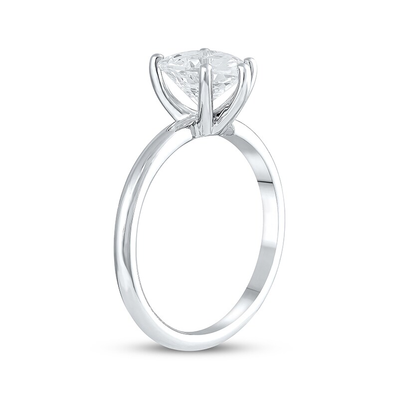 Main Image 2 of Previously Owned Lab-Grown Diamonds Heart-Shaped Solitaire Ring 1-1/2 ct tw 14K White Gold (F/SI2)